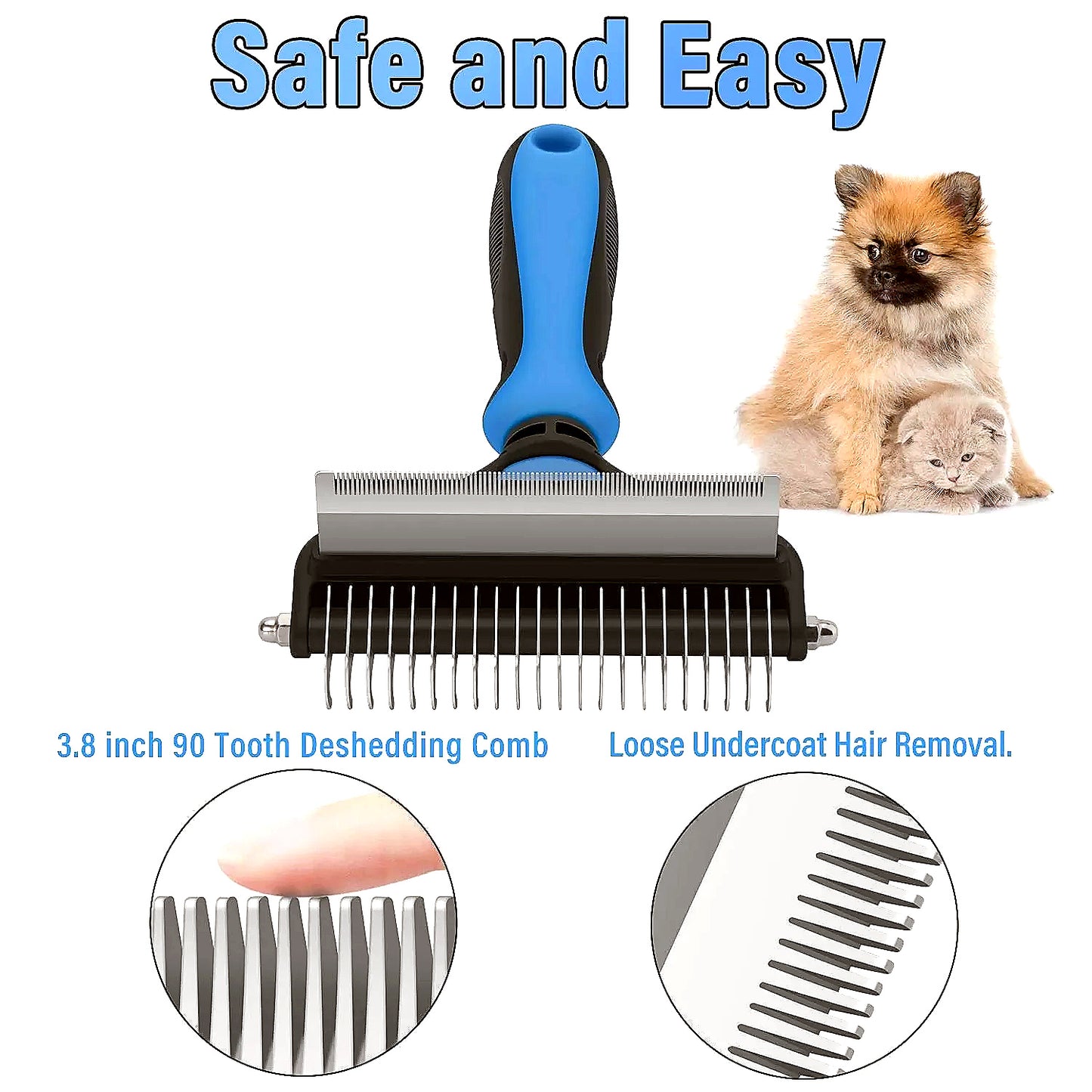 🐾 Professional Deshedding Tool for Dogs & Cats – Gentle, Efficient & Fur-Free Home ✨💖
