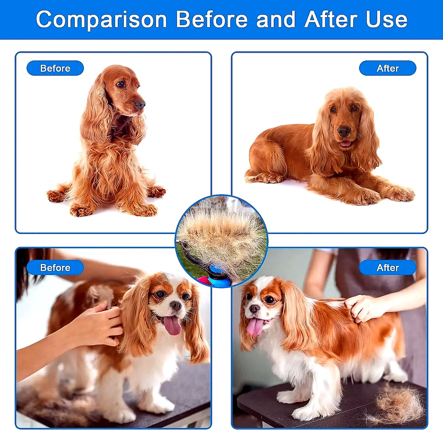 🐾 Professional Deshedding Tool for Dogs & Cats – Gentle, Efficient & Fur-Free Home ✨💖